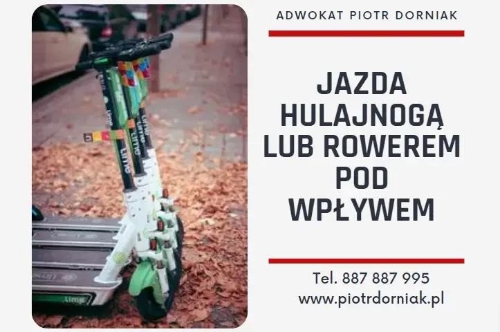 Jazda hulajnoga lub rowerem pod wpływem